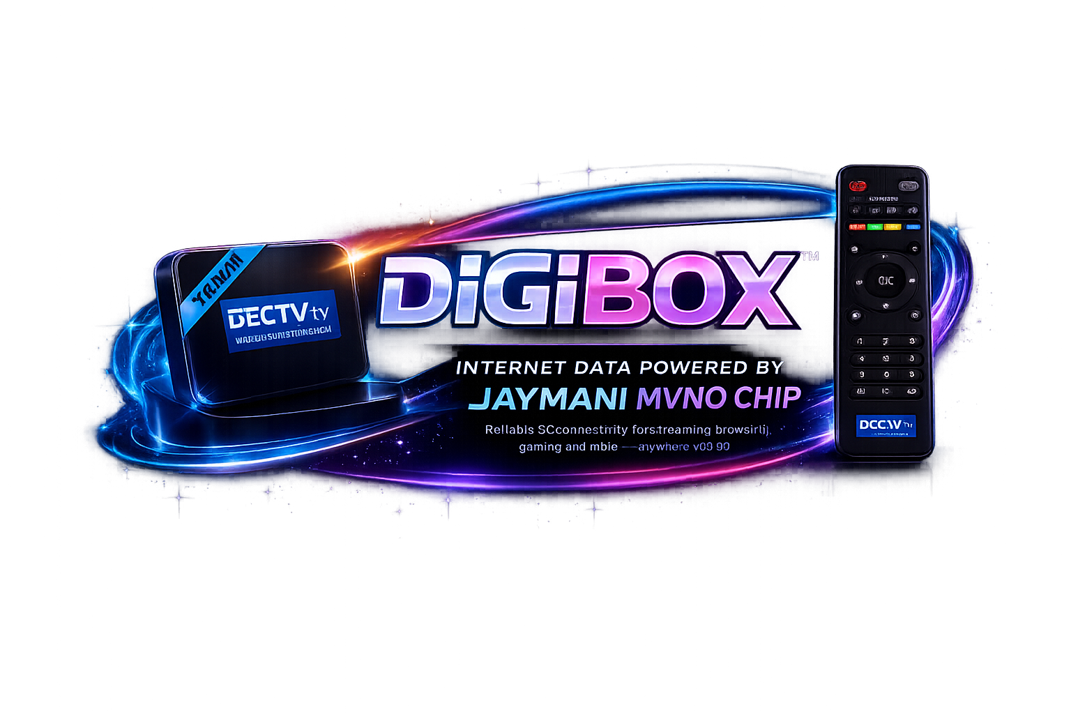 Jaymani DigiBox Media System — 4K streaming, unlimited WiFi, powered by Jaymani MVNO Chip, coming September 1 2026